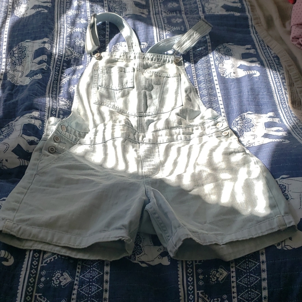 Hollister denim overall shorts